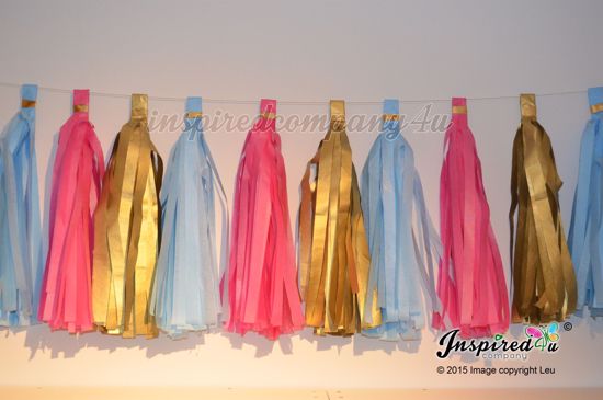 Picture of DIY Tissue Paper Tassel Birthday Wedding Baby Shower