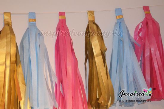 Picture of DIY Tissue Paper Tassel Birthday Wedding Baby Shower