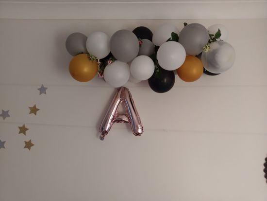 Picture of wow Rose Gold Silver Letter Balloons