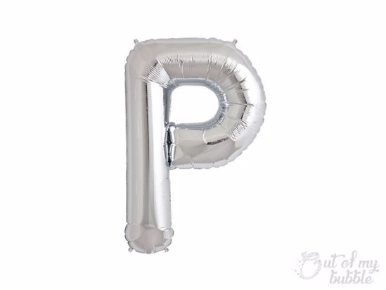 Silver foil balloon letter P