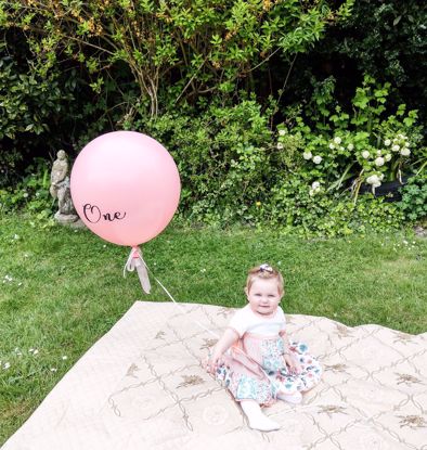 Picture of One Balloon 1st Birthday Smash Cake Peach