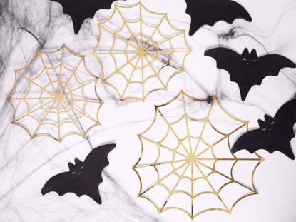 Picture of Spiderwebs, Fiesta de Los Muertos, gold, Paper Halloween Decorations