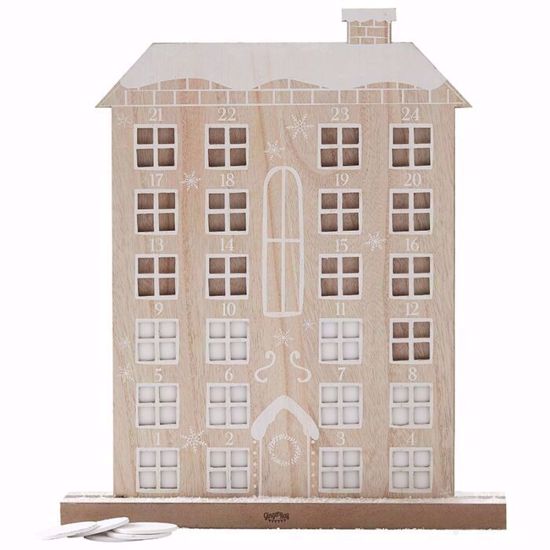 Picture of WOODEN REUSEABLE ADVENT CALENDAR HOUSE